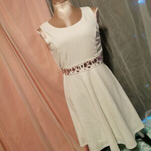 MA*RS NWT White Tank Dress Size Small Pink Bling Rhinestone Party Prom Cocktail